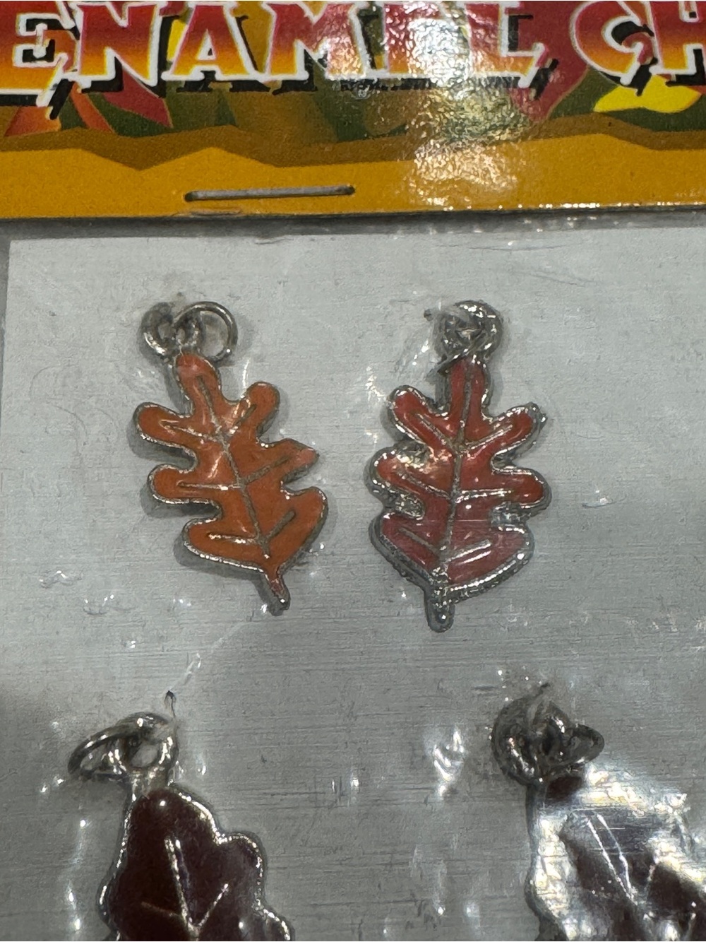 š Fall Enamel Charms - 3 New Packs Of Multi-Color Leaf Charms - Picture 7 of 16